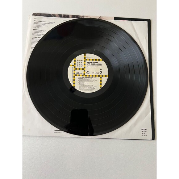 Brian Setzer Live Nude Guitars LP 1988 EMI E1-46963 Original Inner Sleeve EX - Picture 8 of 9